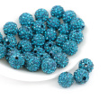 Perles de cristal de Shamballa rondes faites à la main d&#39;excellente qualité Aigue-marine 4mm - 18mm IB00196